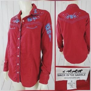 Back In The Saddle Western Top Blouse S Batik Snap